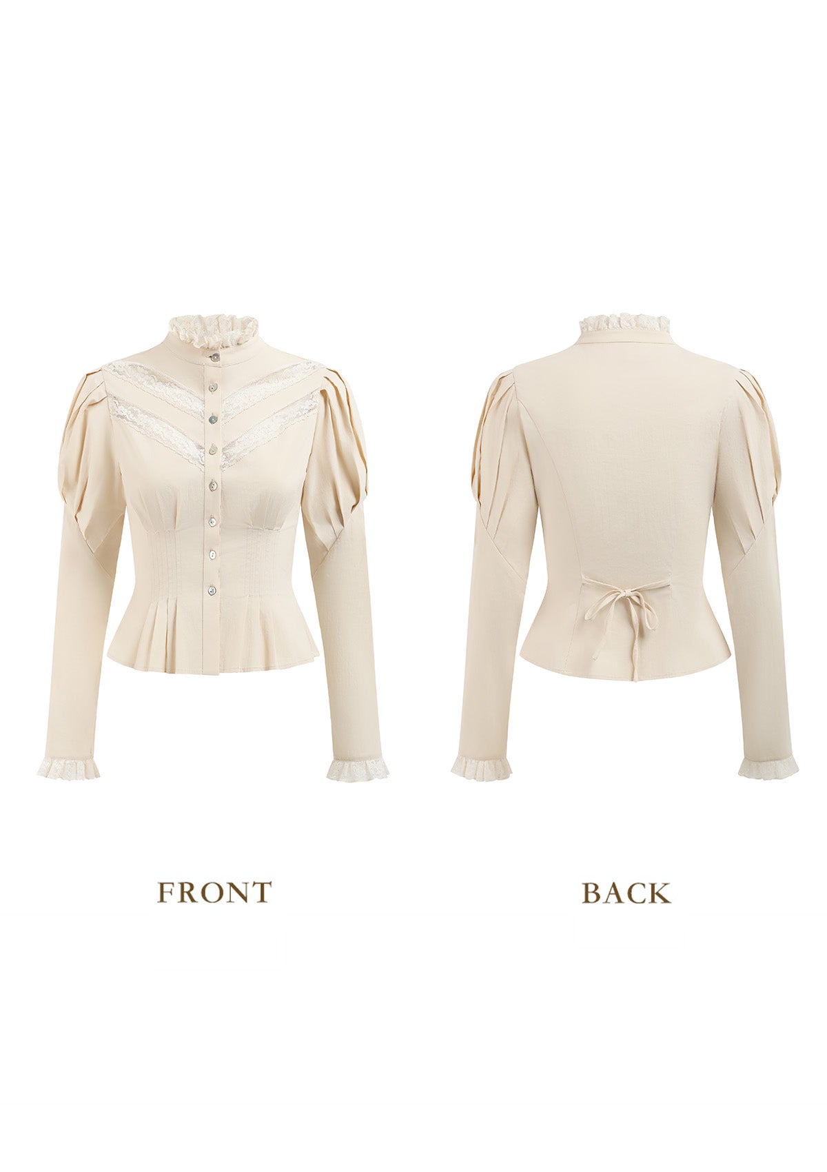 Rose Cape Blouse - Beige