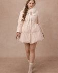 Curve&Plus Powder Snow Rose Puffy Down Jacket  (pink)