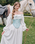 "Moonlit Ice Castle" Ice Blue Corset for cosplay and theme parties