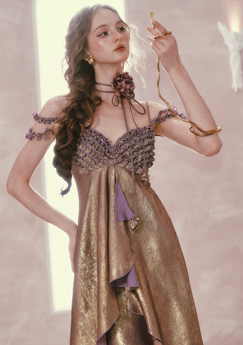 Purple Gold Aria Dress In-stock / L Purple Gold Aria Dress In-stock / L