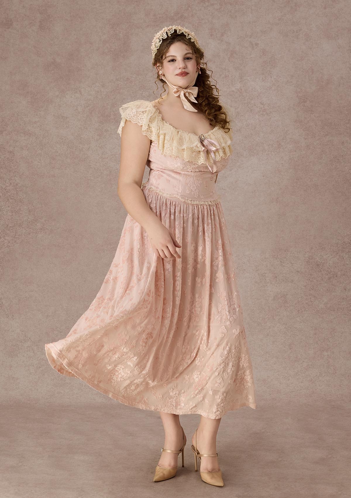 Curve&Plus Countryside Florals Velvet Skirt