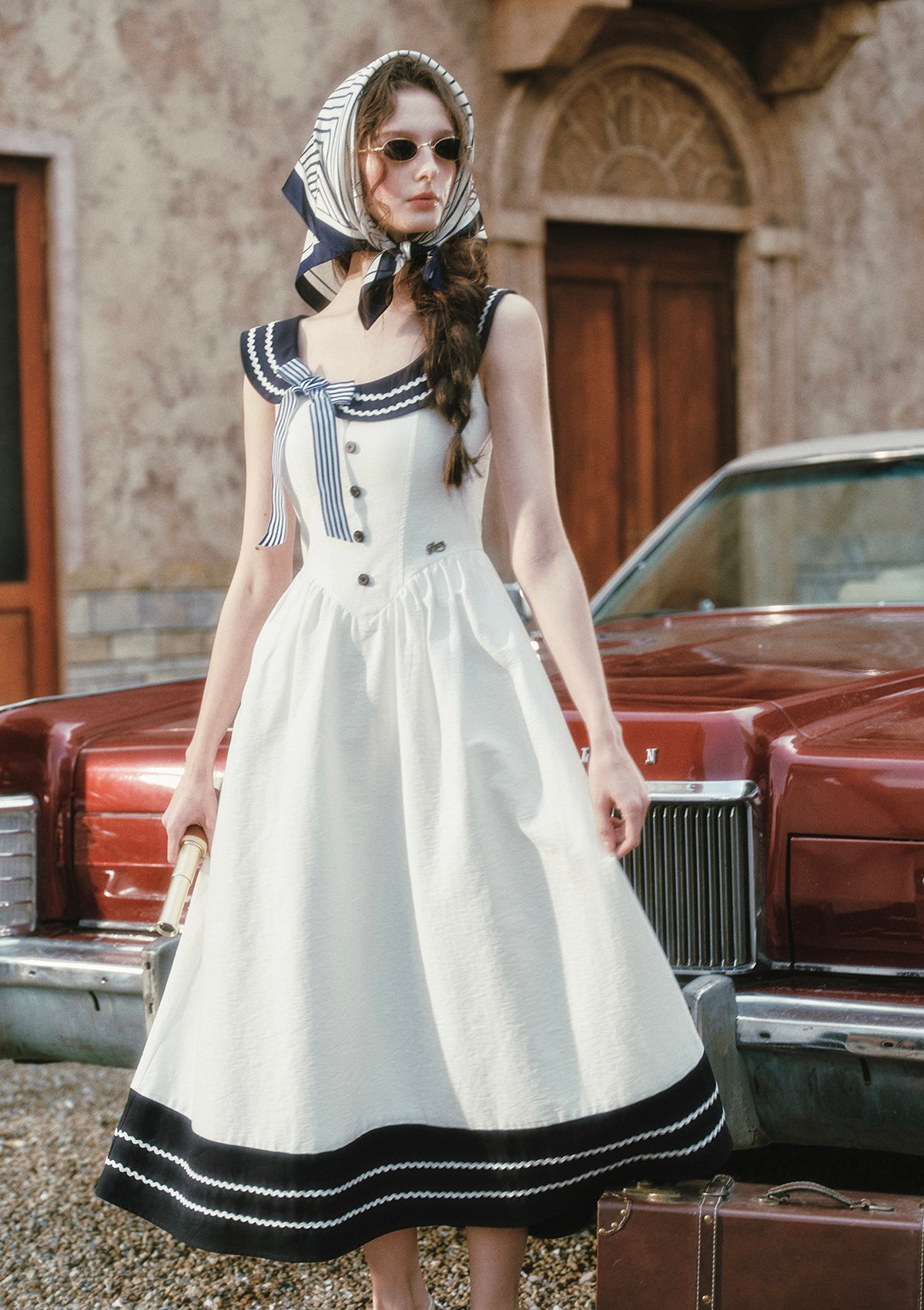 Sailor Love Letter Dress (Navy) In Stock / S