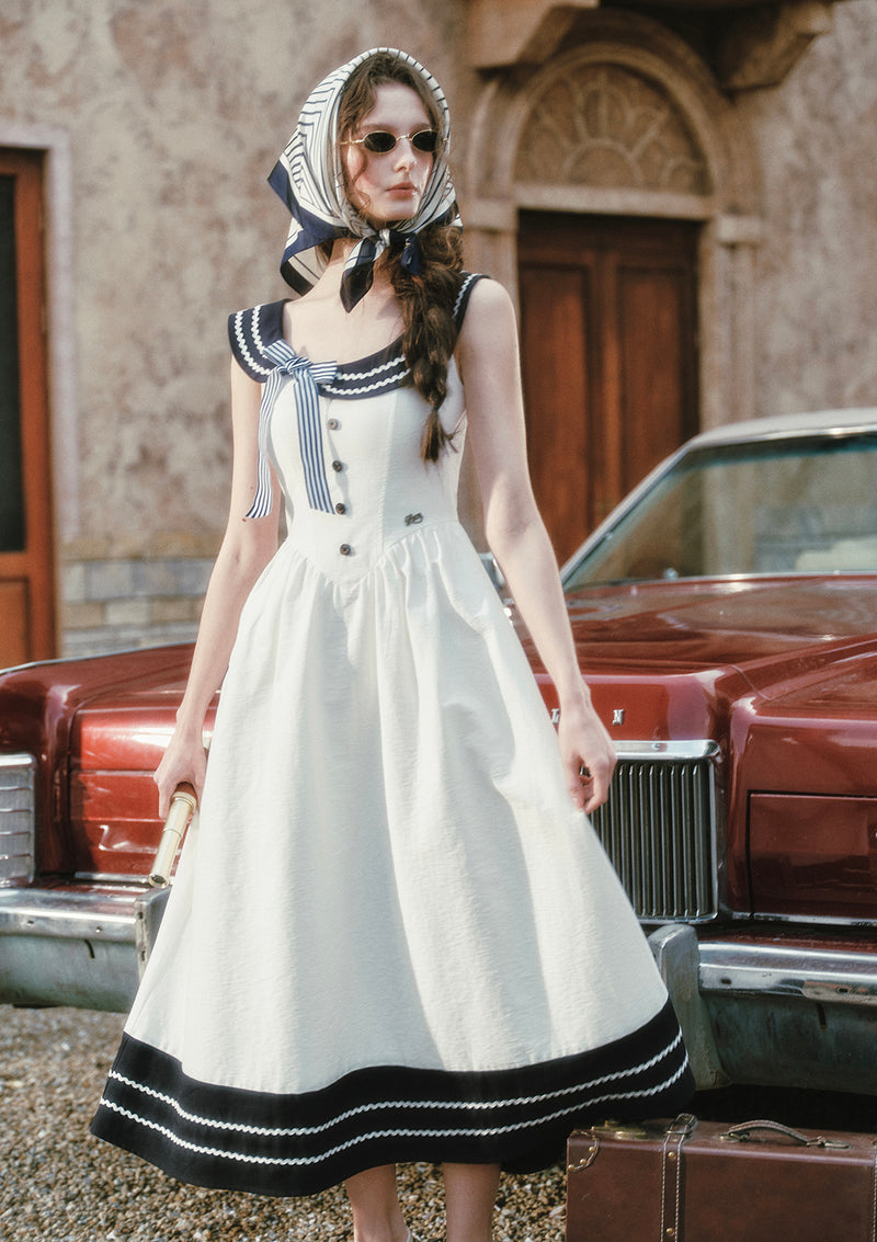 ワンピース thevirgins romantic sailor dress Sailor Love Letter Dress (Navy)