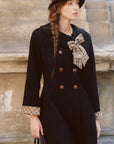 Sunlit Daisy Wool Coat (black)