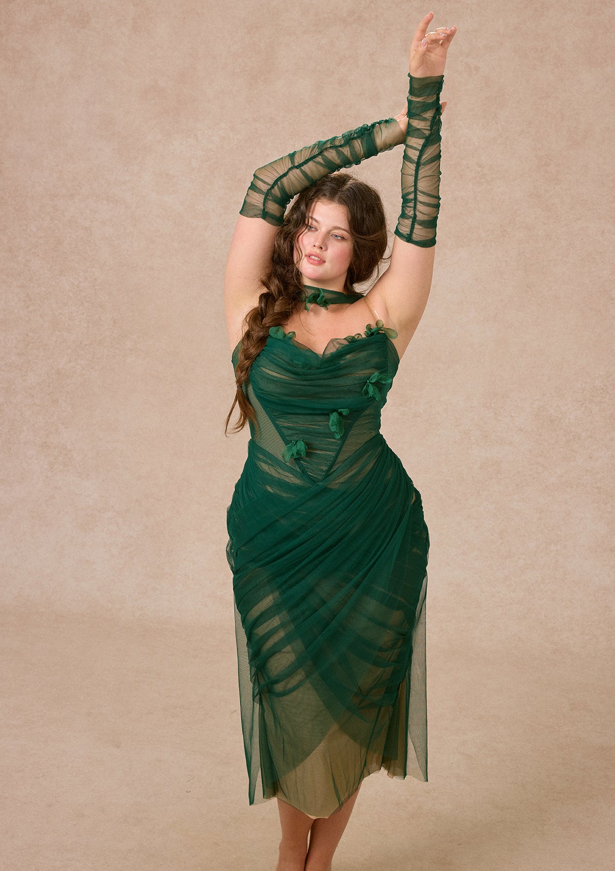 muse green dress Curve&Plus Forest Material Content:94% Viscose 6% Elastane inspired silhouette gently defines Girl's Zoey Dress Wedding Dress Styles Chart: