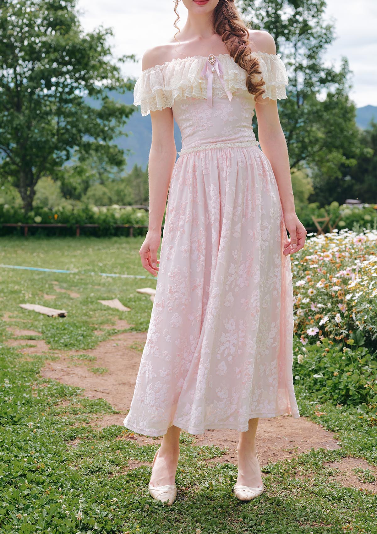 Countryside Florals Velvet Skirt