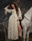 Lacemade White Lantern Sleeve Dress - Vintage Fairytale Princess Style