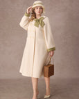 Curve&Plus Sunlit Daisy Wool Coat (White)