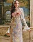 Oil Paint Floral Court Dress