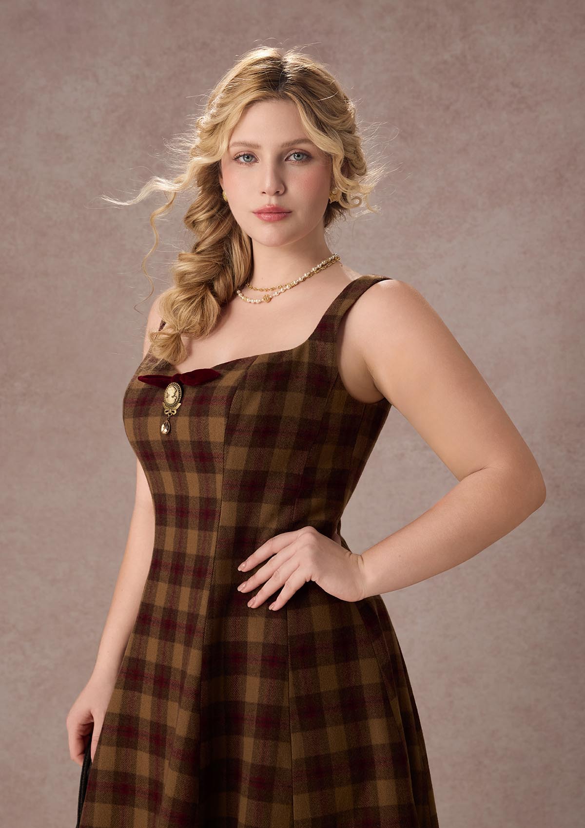 Curve&amp;Plus Tartan Majesty Maxi Dress