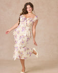 Curve&Plus Purple Iris Swayed by Wind Dress