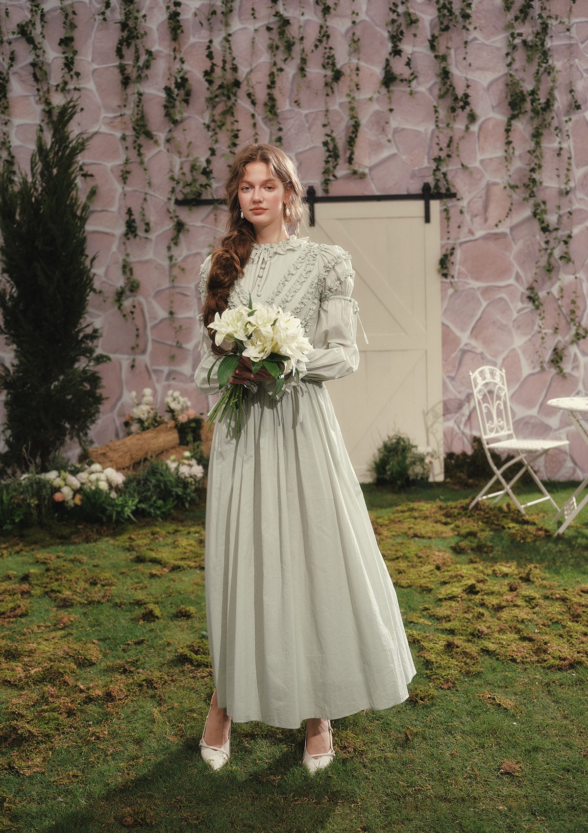 Puff Sleeve Maxi Dress | Forest Whispers Dress - LaceMade