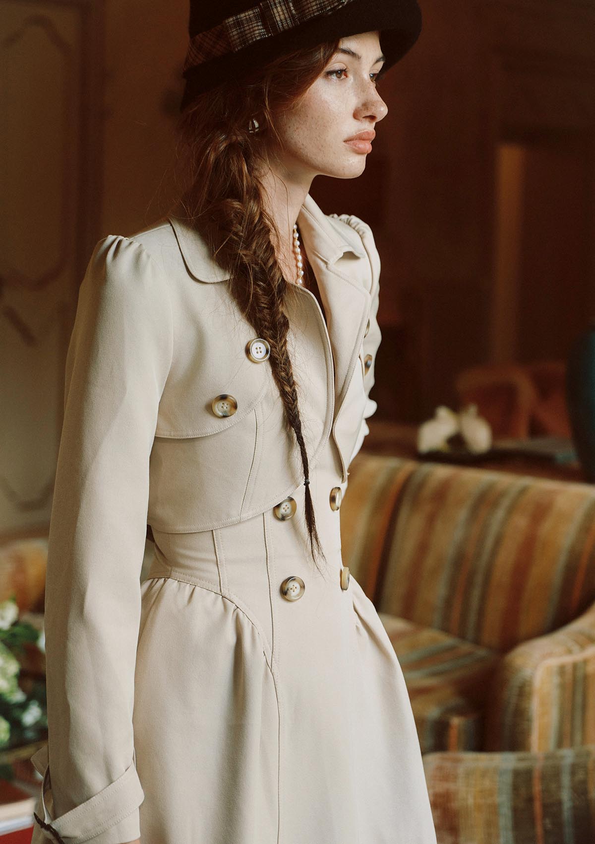 Cream Tea Trench Coat