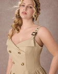 Curve&Plus Cream Tea Trench Dress