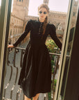 Rose Cape Dress - Raven