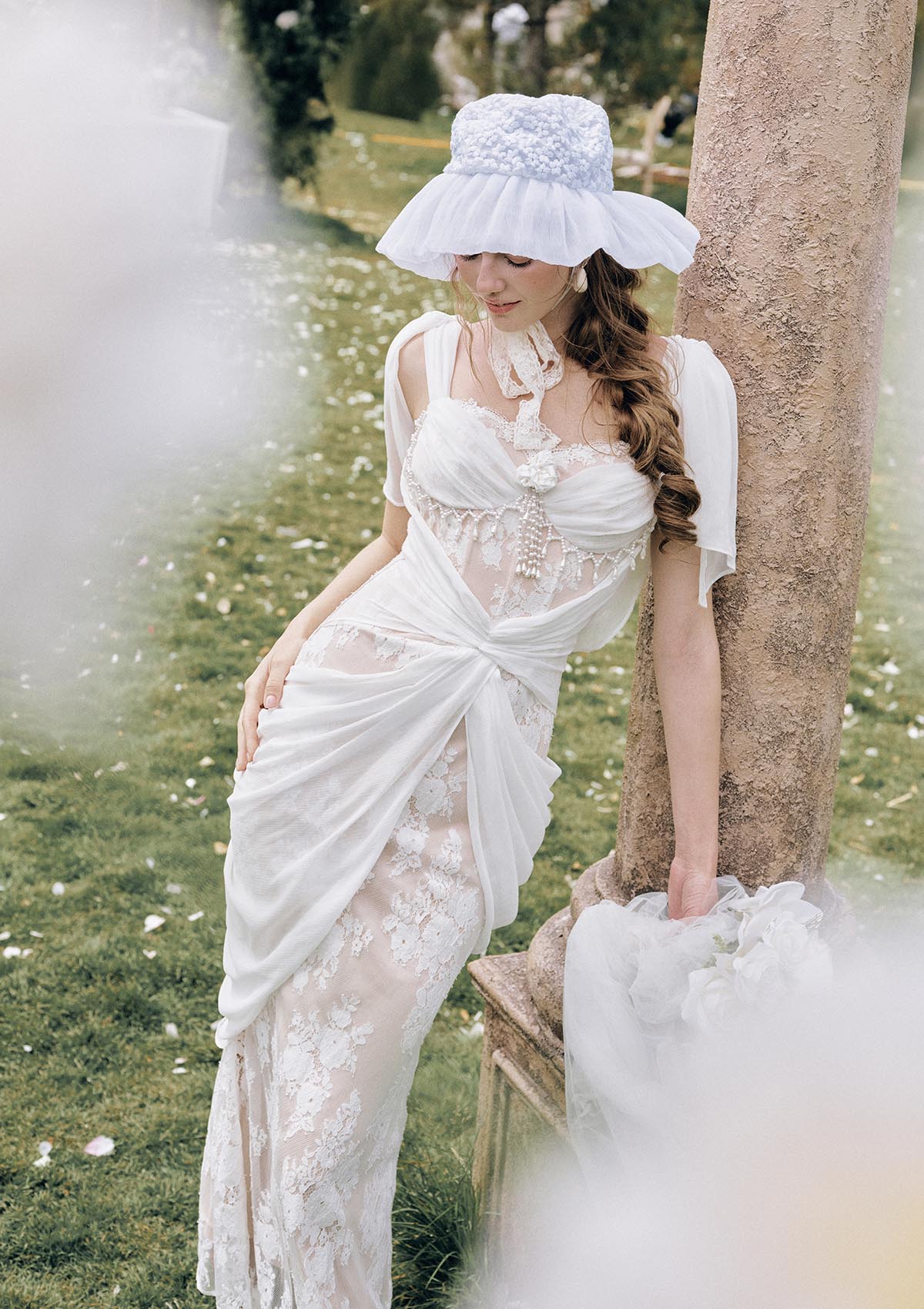 White Begonia Corset Dress