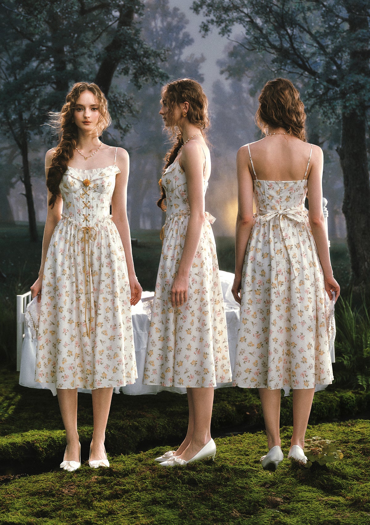 Misty Tangerine Grove Corset Dress