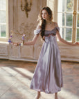 Glazed Purple Satin Dress