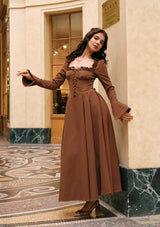 Classic Black Coffee Corset Dress