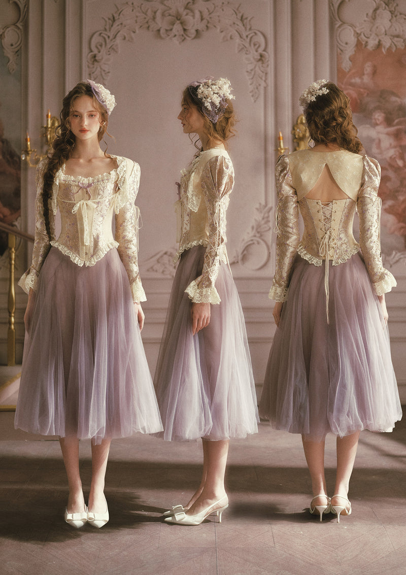 corset story dresses Sweetheart Beaded Tulle Corset Dress With Lace-Up Back