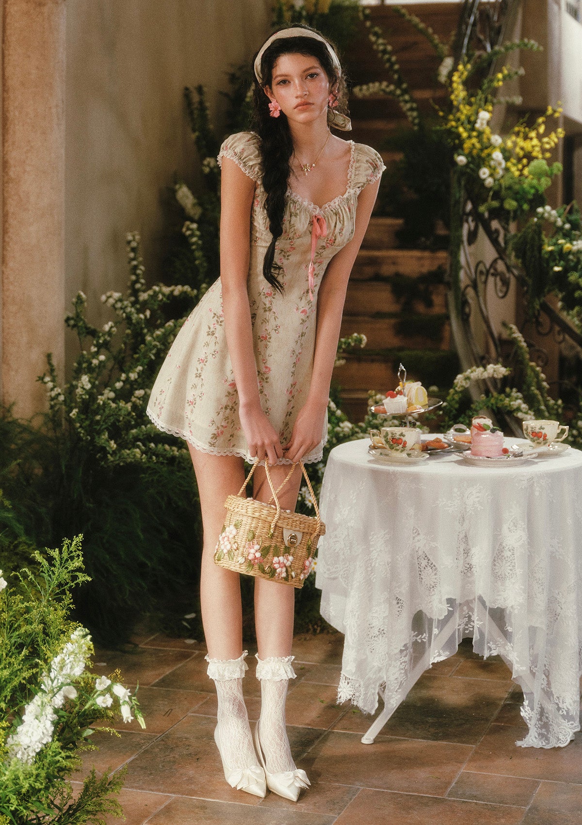 Meadow Vine Corset Dress (Short) In Stock / L