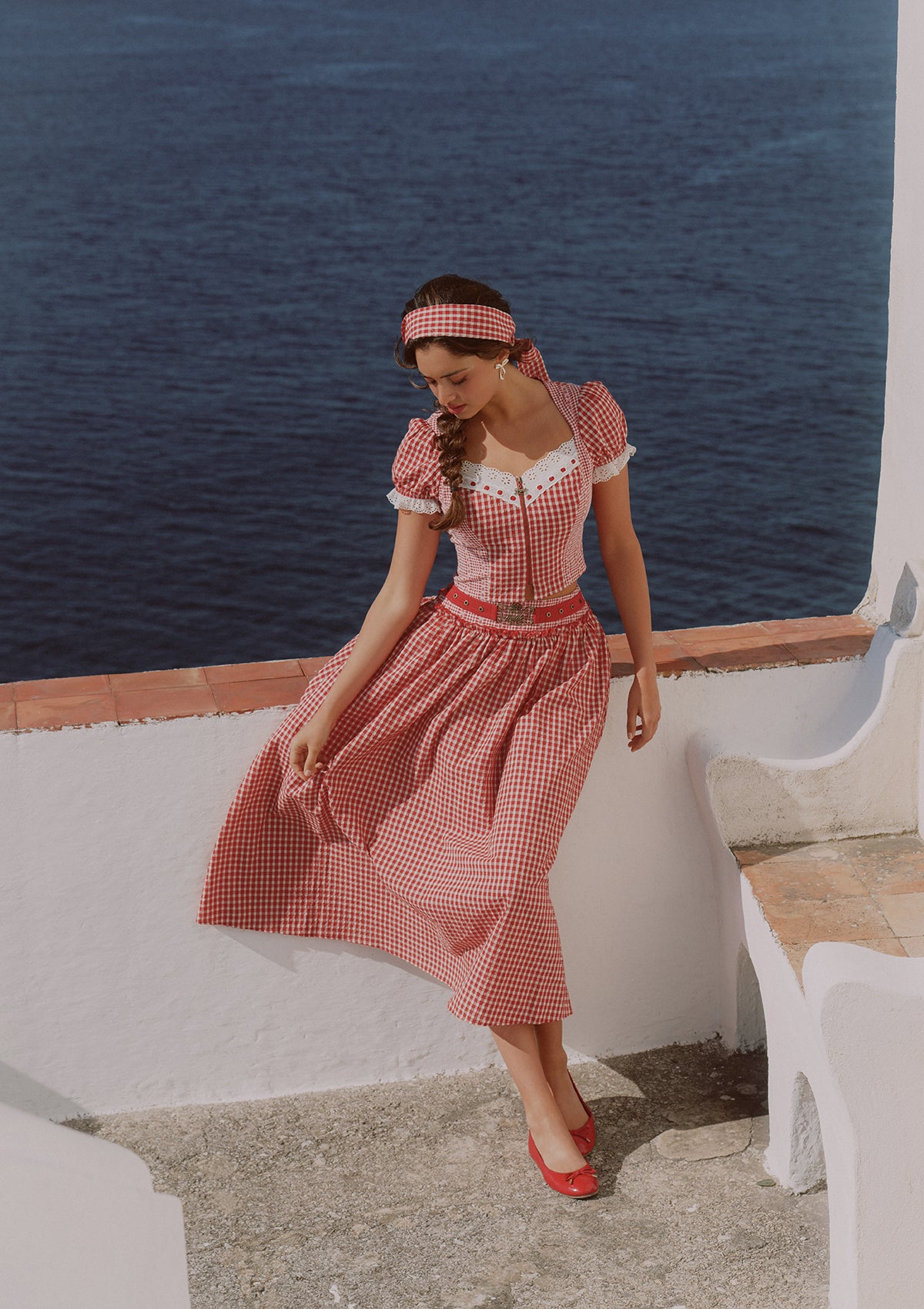 Cottage Girl Diary Red Top