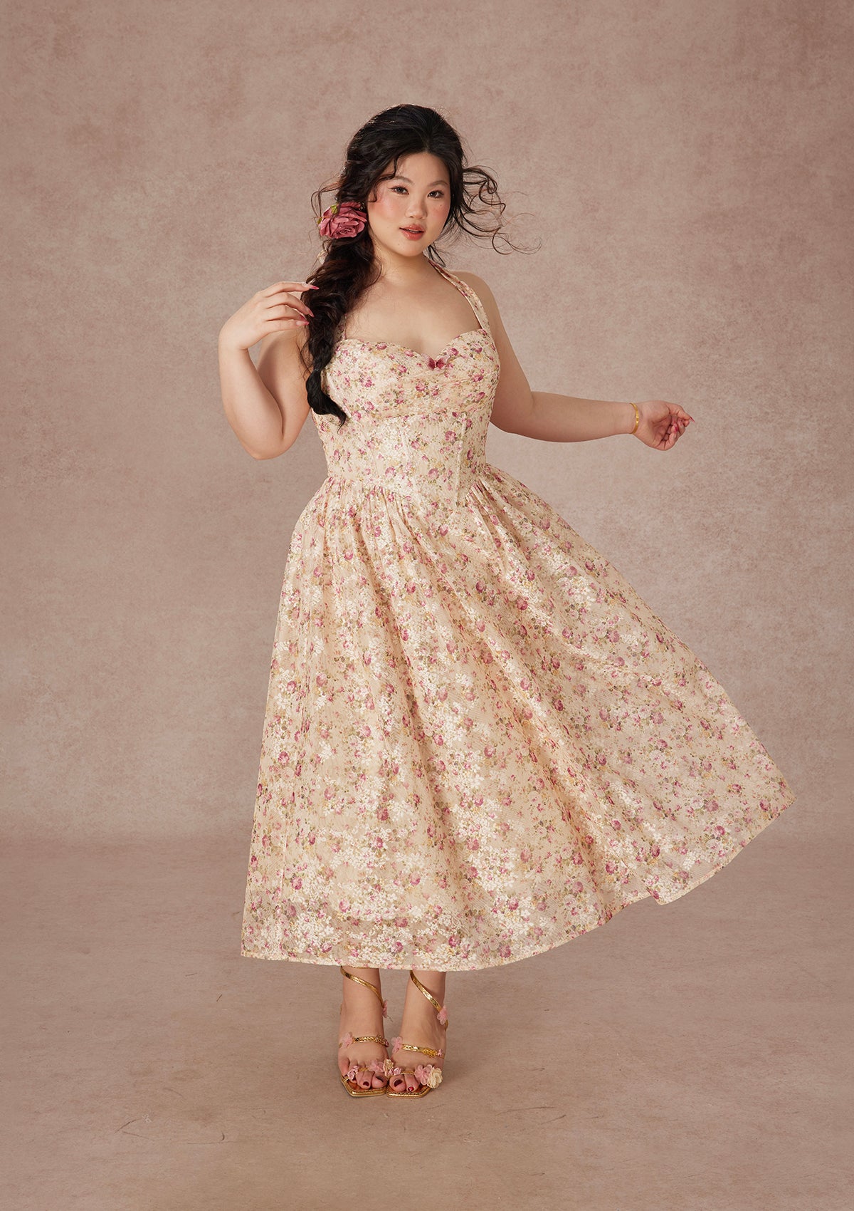 Curve&amp;Plus Wildwood Rose Kleid