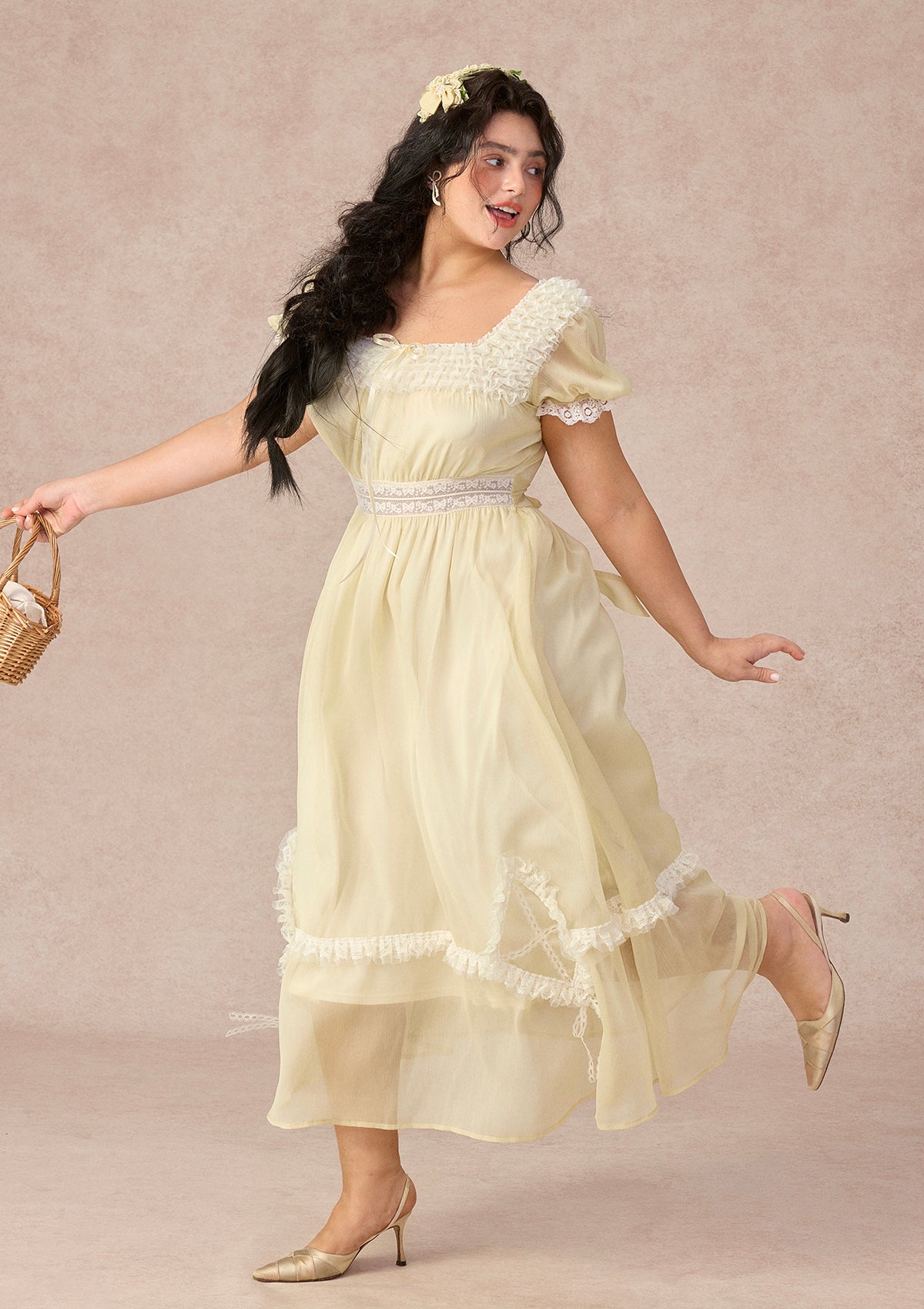 Curve&amp;Plus Yellow Kite Dress