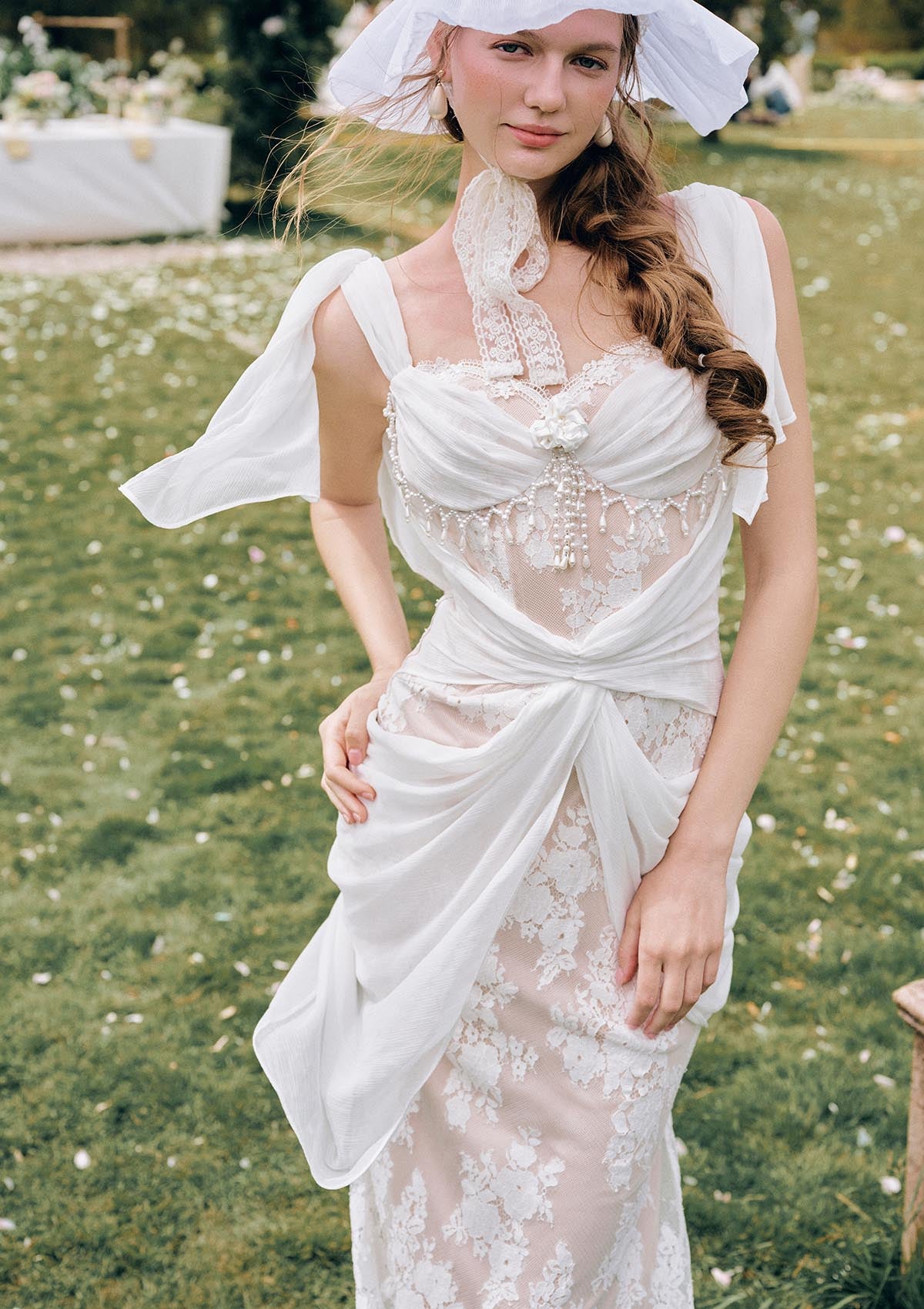 White Begonia Corset Dress