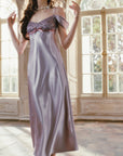 Glazed Purple Satin Dress