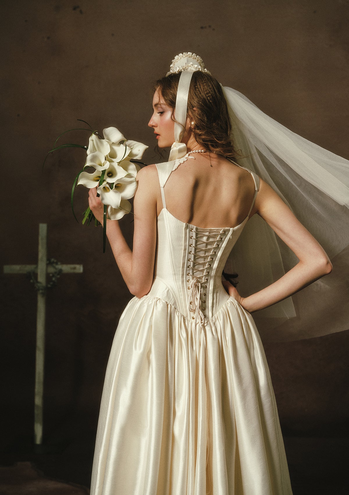 Lacemade "White Coronation" - Back Lace-up Adjustable Corset Fit