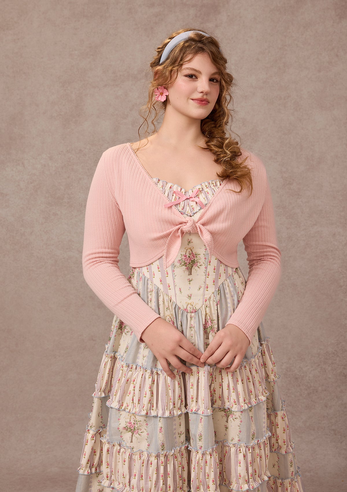 Curve&amp;Plus Strawberry Farm Knit Cardigan（Pink）