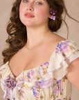 Curve&Plus Purple Iris Swayed by Wind Dress