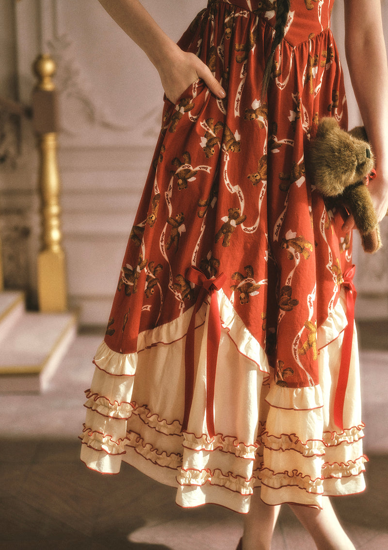 red teddy dress The Best Teddy Bear With Red Dress Doll Cos Stuffed Bears Toy Christmas Gifts for Her / Girlfriend Mom Kids