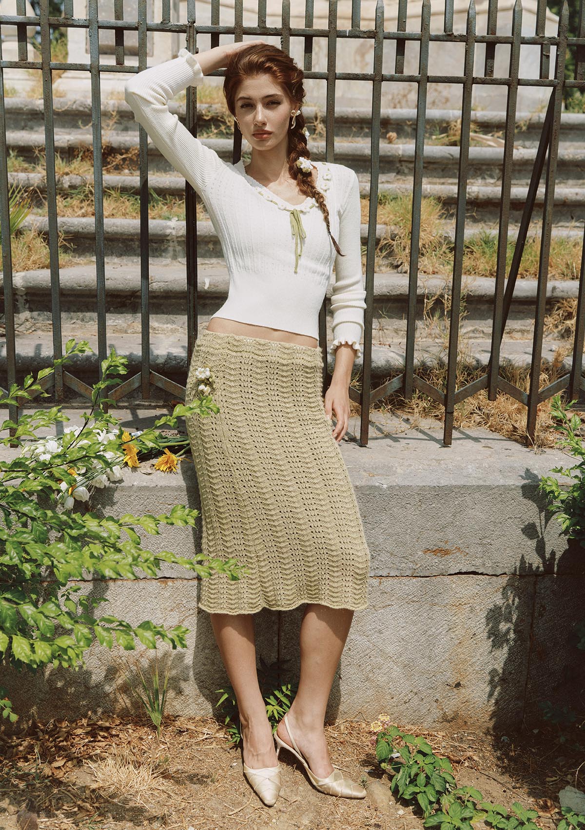 Daisy Bouquet Knit skirt