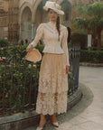 Rose Cape Blouse - Beige
