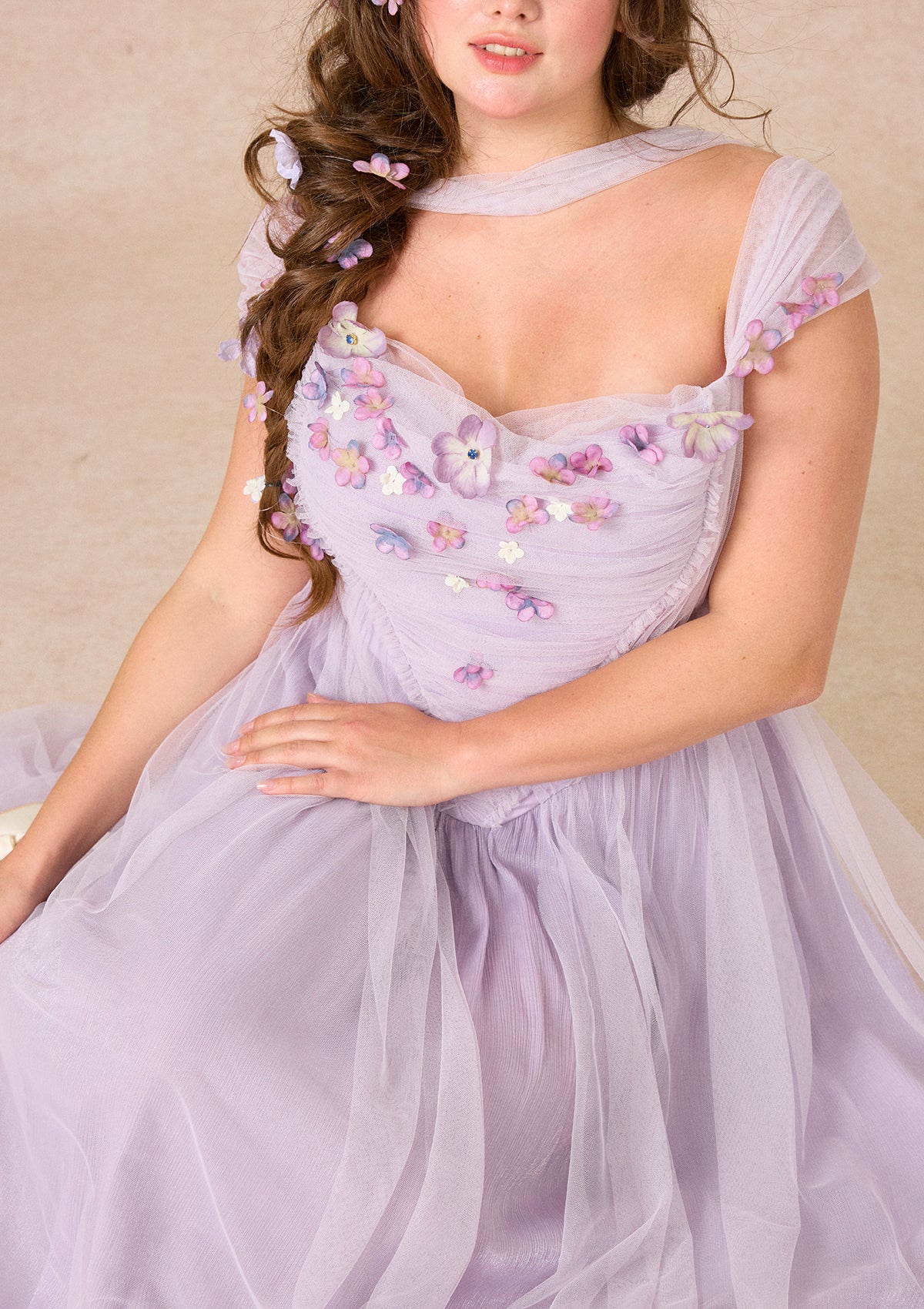 Curve&amp;Plus Ode to Purple Iris Dress