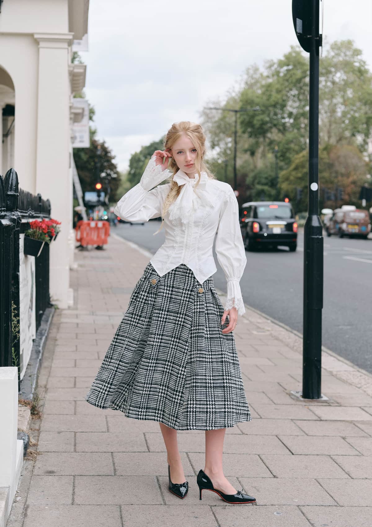 Lundenwic Plaid Tale A-Line Blouse