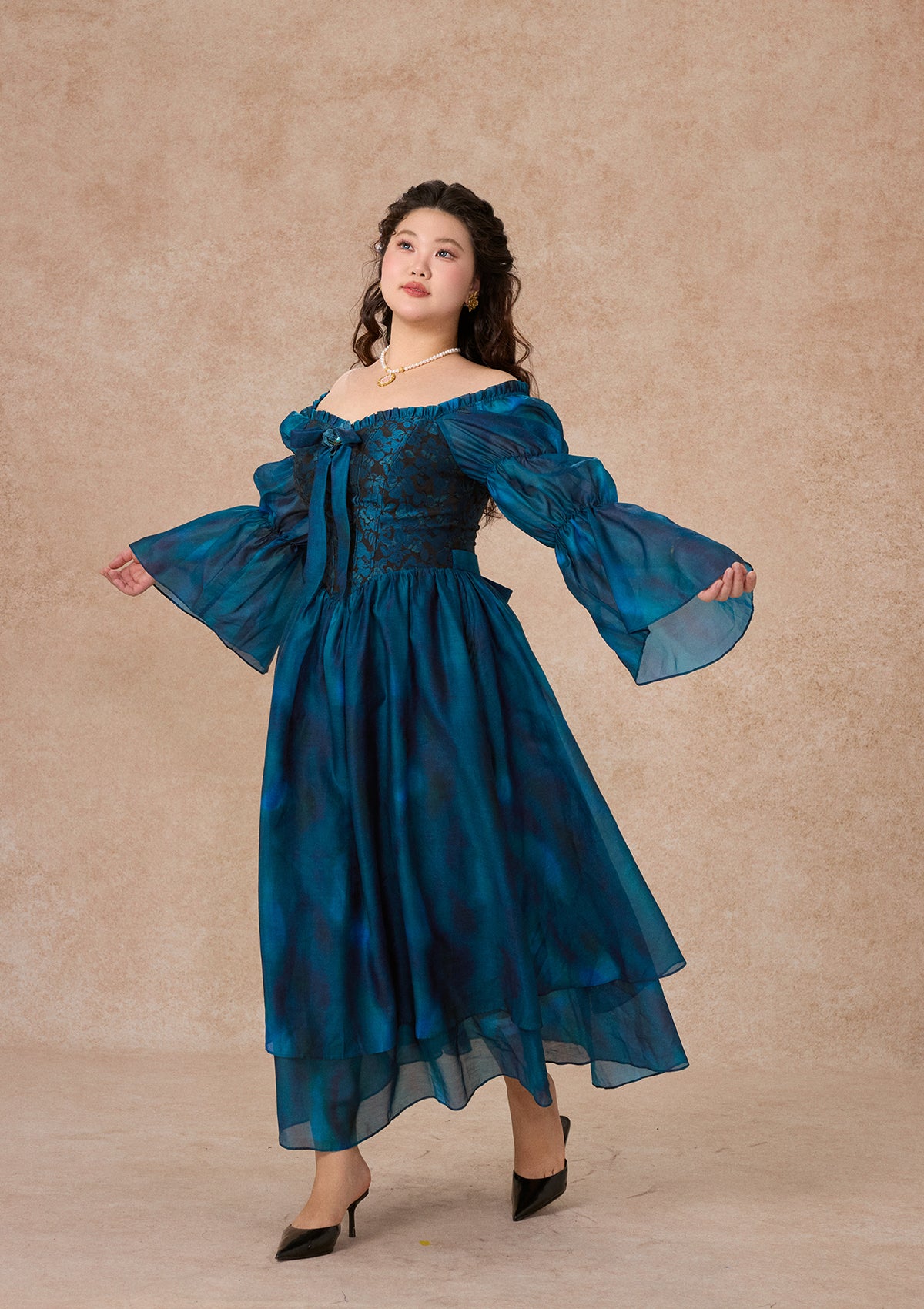 Curve&amp;Plus Morpho Helena Korse Elbise