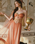 Lacemade gold mesh prom dress - elegant formal dress for date night