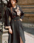 Sunlit Daisy Wool Coat (black)