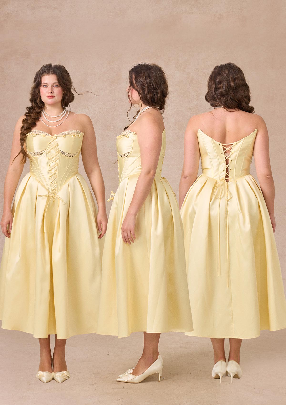 Belle's Gilded Corset Dress