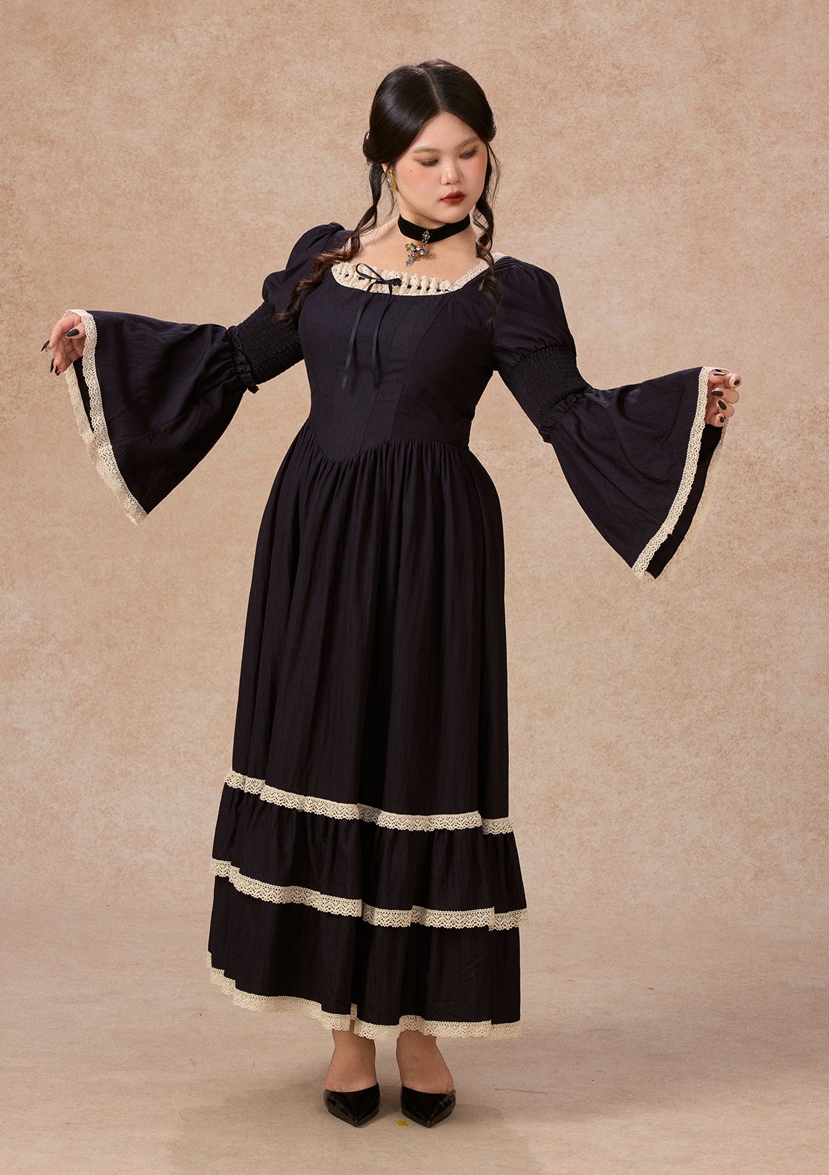 Curve&amp;Plus Safir Mavi Vals Korse Elbise