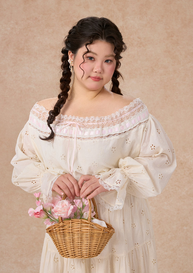 Curve&Plus White Camellia Dress