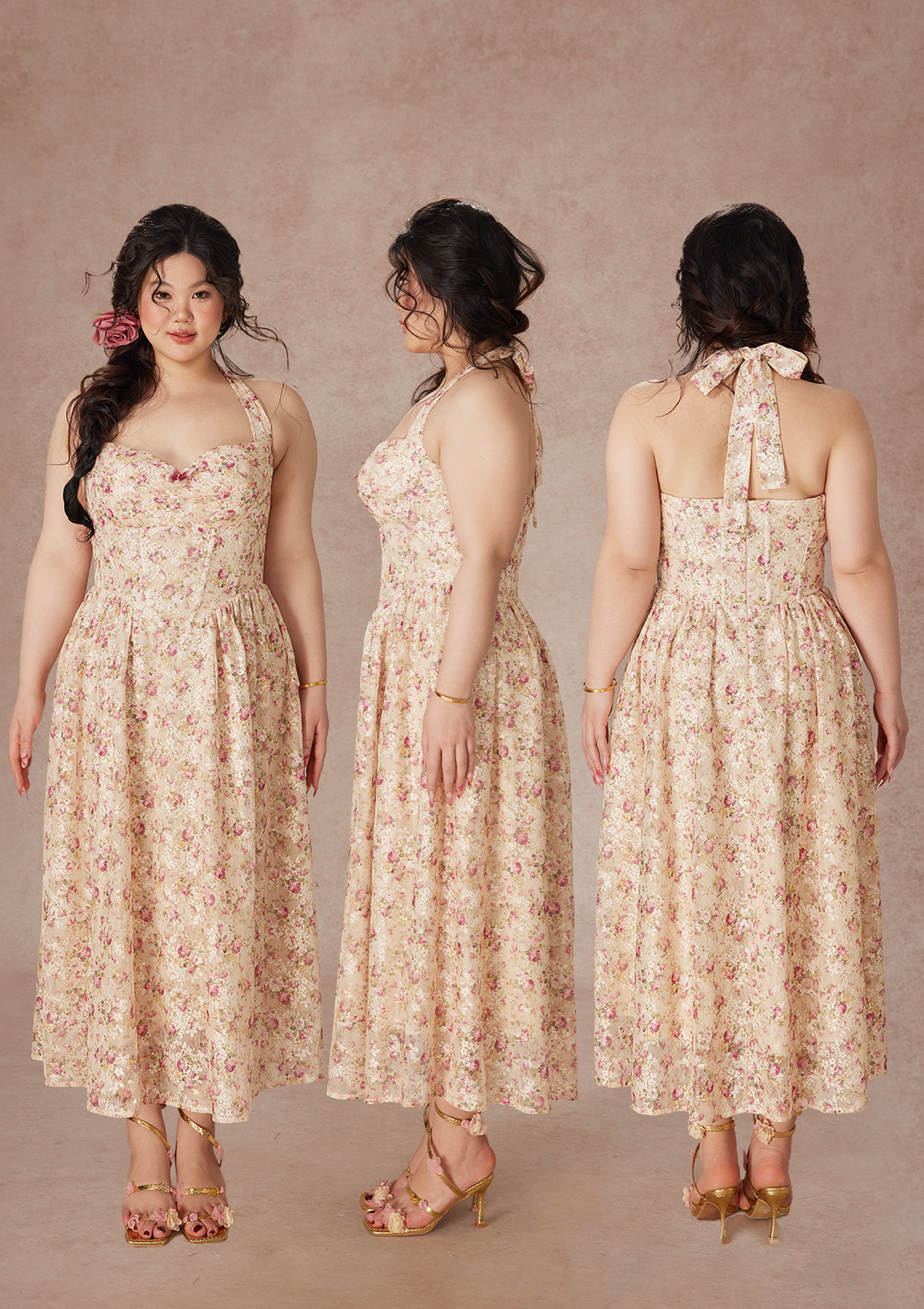 Curve&amp;Plus Wildwood Rose Kleid