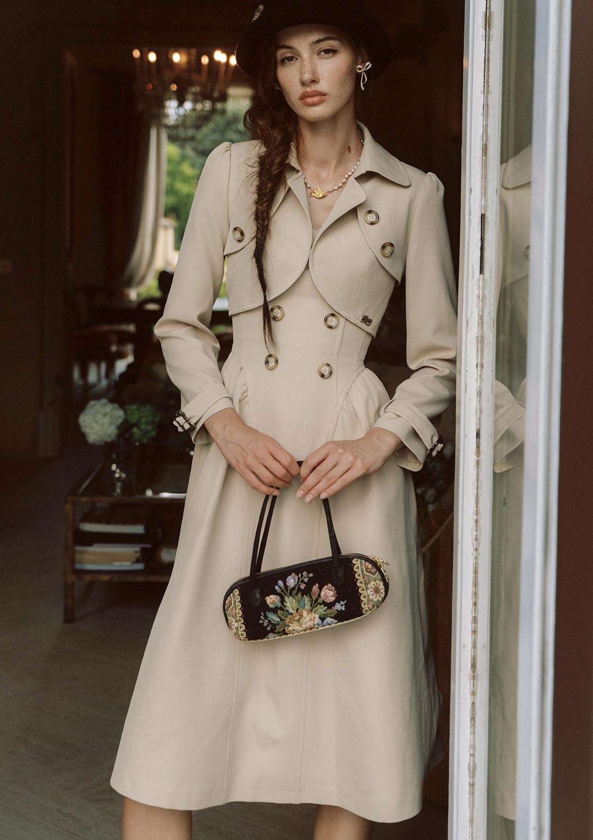 Cream Tea Trench Coat