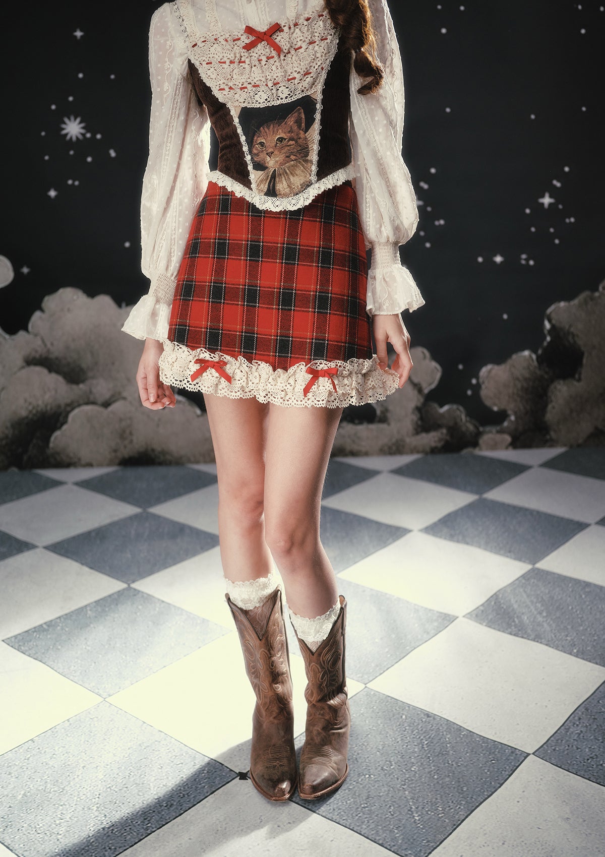 Puppet Cat Noel Skirt