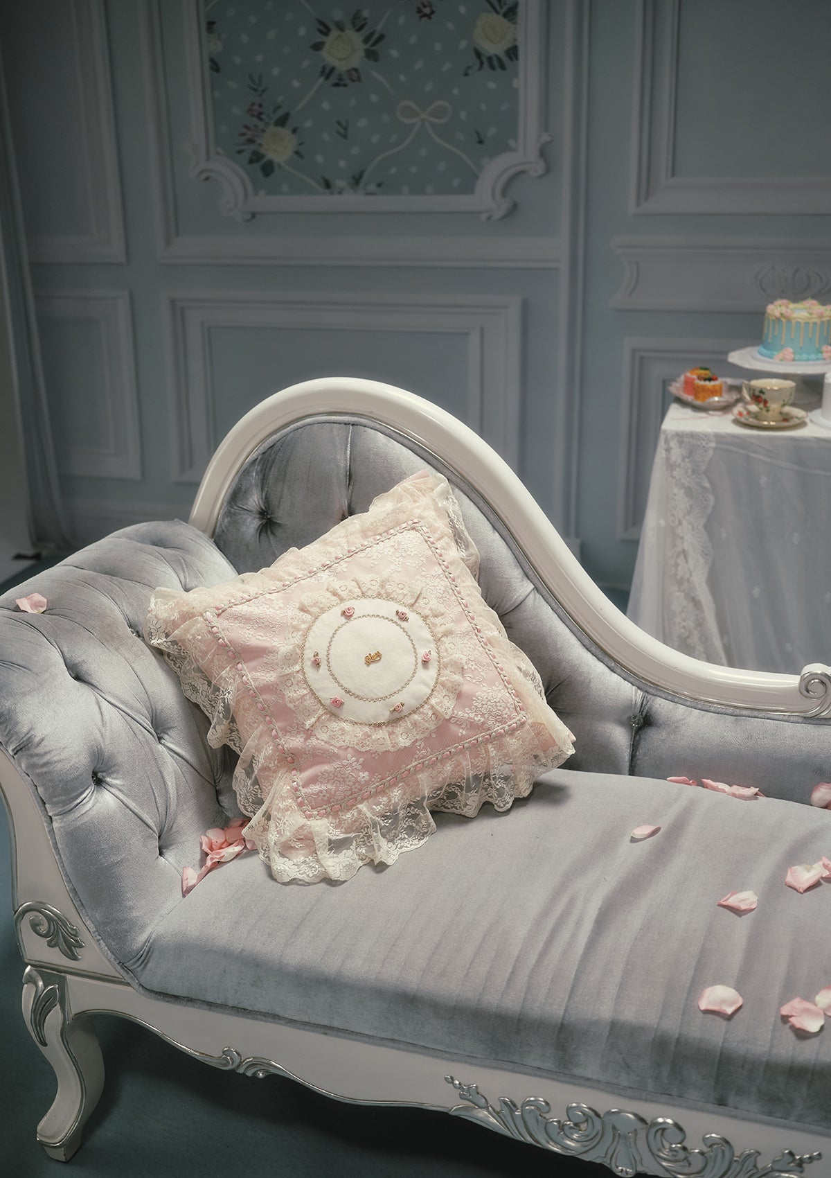 Kissen „Rosen-Teepause“