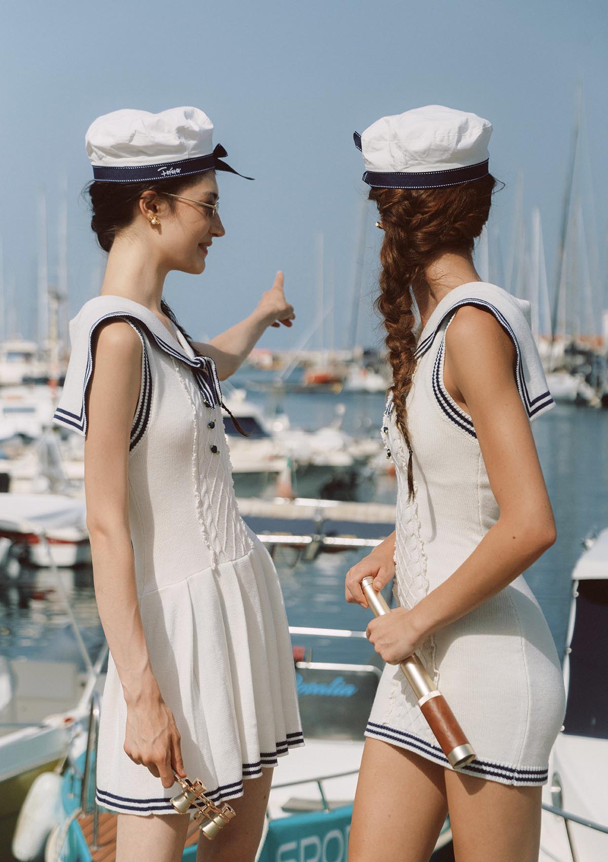 White Sail Maiden Knit Pleated Skirt