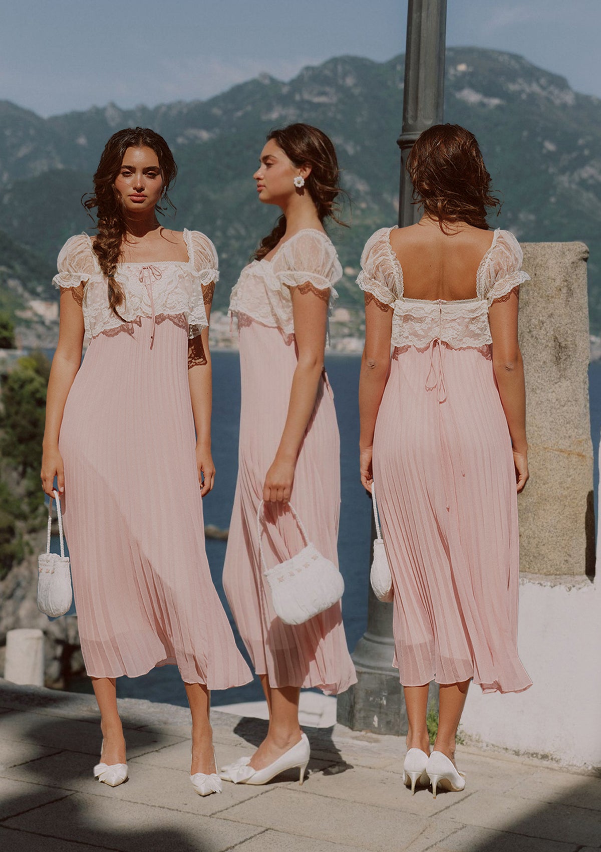 Blush Honey Accordion Pleated Dress | LaceMade